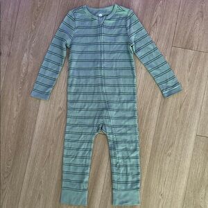 Striped Green Kids One Piece
